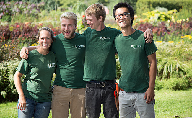group of smiling interns